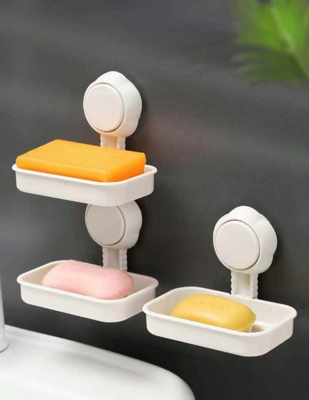 JABONERA PAKEWAY SOPORTE JABÓN VENTOSA MONTADA CAJA BAÑO RONDON - 8