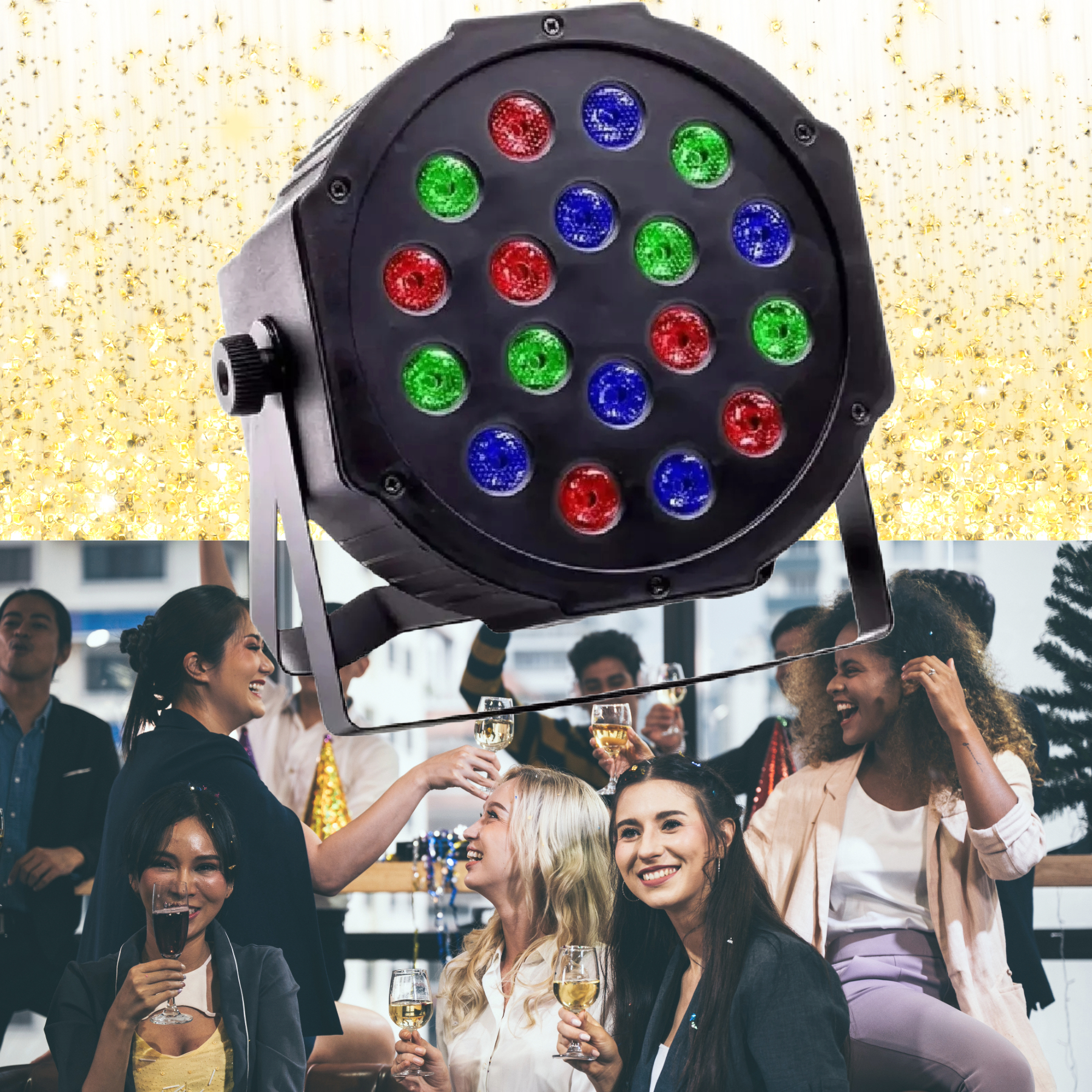 LUZ PAR LED RGB DMX ESCENARIO DISCOTECA DJ PARTY RONDON - 7