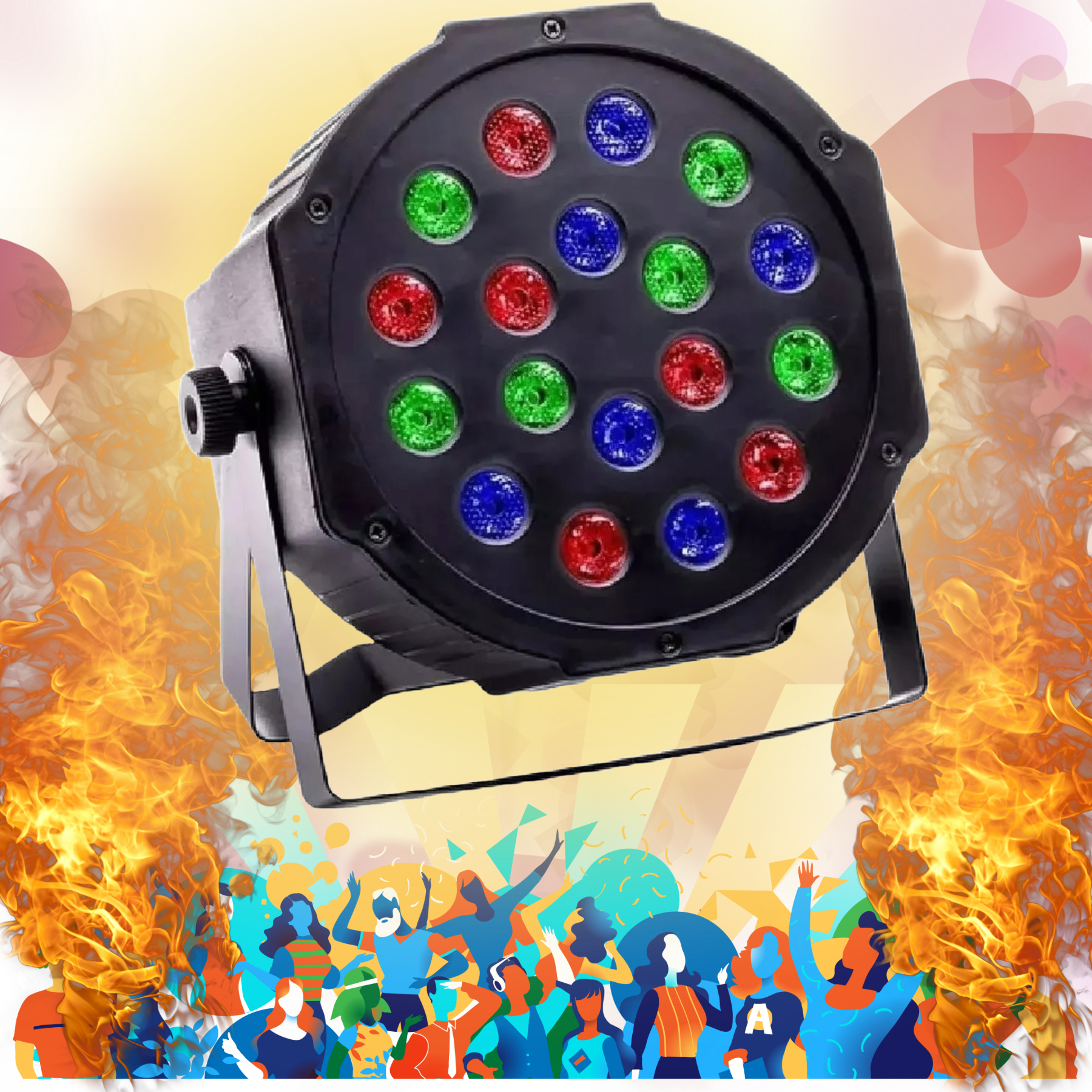 LUZ PAR LED RGB DMX ESCENARIO DISCOTECA DJ PARTY RONDON - 8