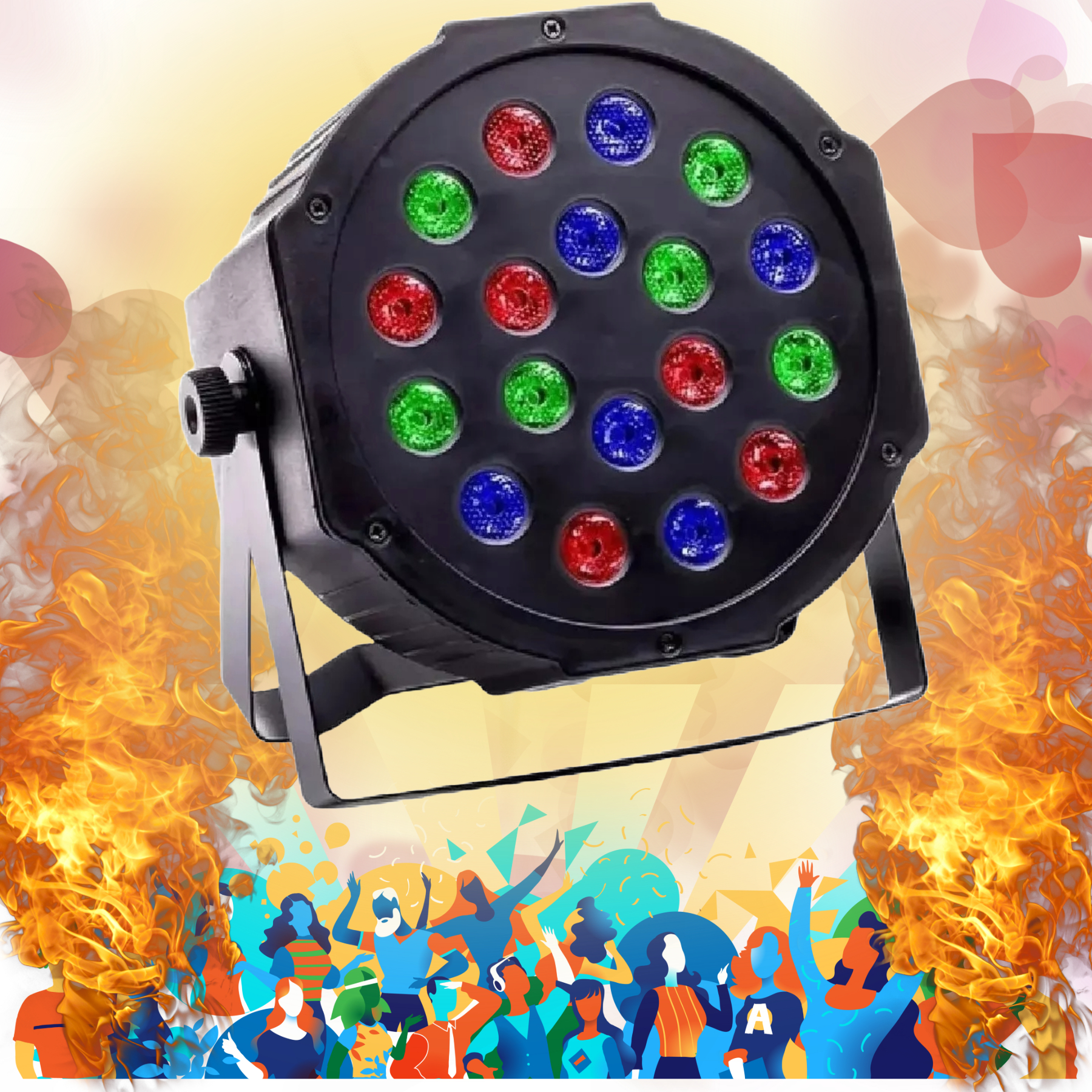 LUZ PAR LED RGB DMX ESCENARIO DISCOTECA DJ PARTY RONDON - 9