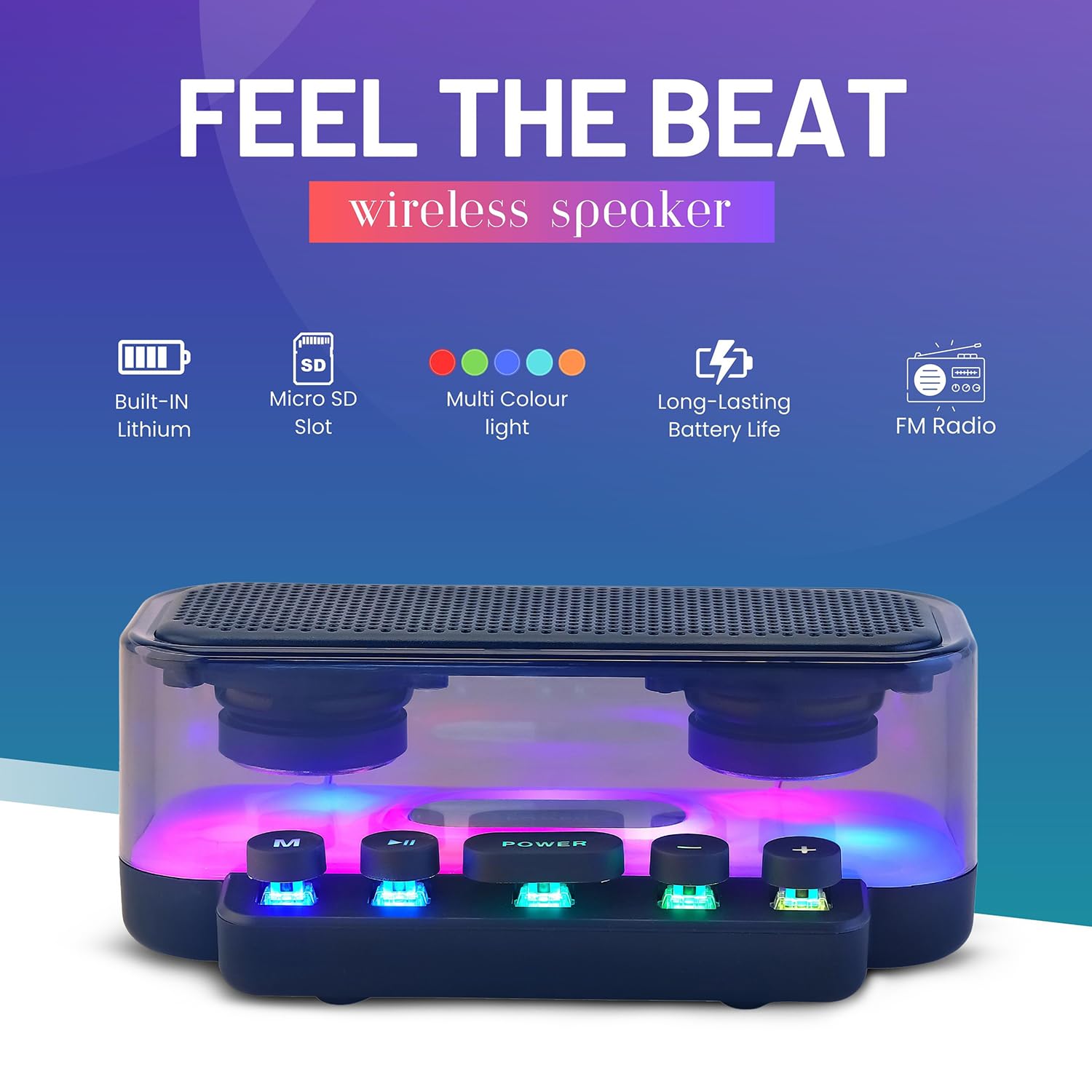 PARLANTE PORTÁTIL CAJA SONIDO BLUETOOTH EXTERIORES RONDON - 6