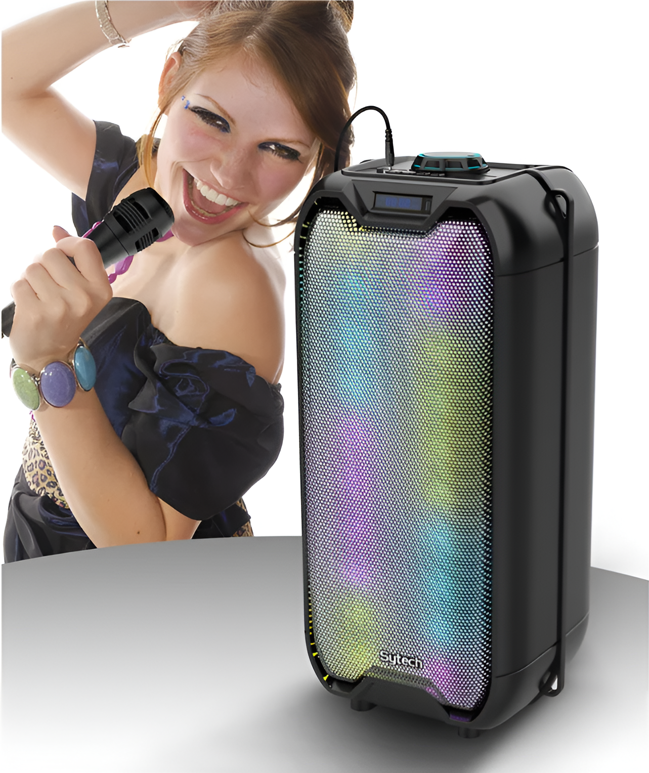 PARLANTE PORTÁTIL ALTAVOZ PISCINA BLUETOOTH RGB AUDIO RONDON - 4