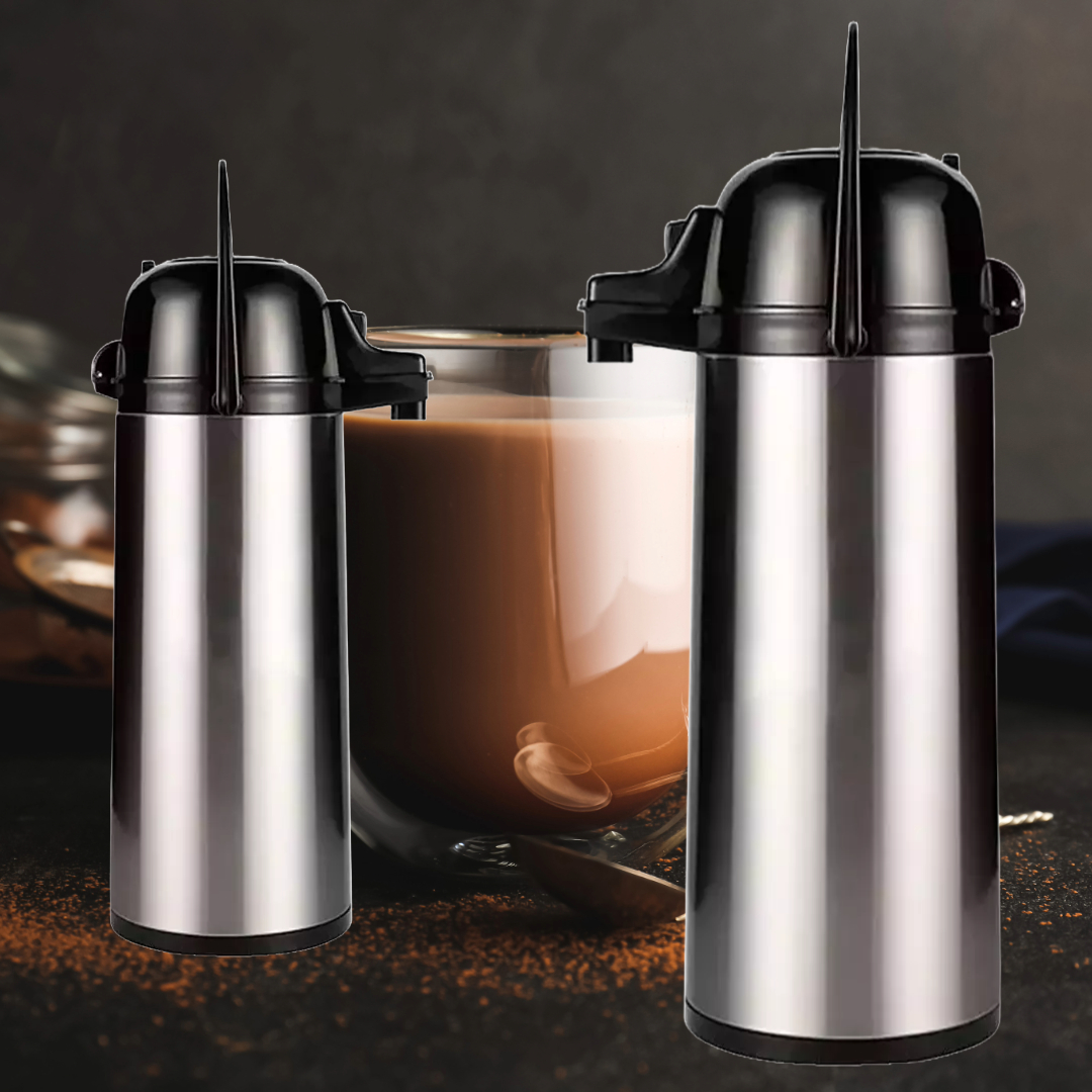 TERMO CAFÉ CROMADO PRESION FRIO CALIENTE BEBIDAS RONDON - 9
