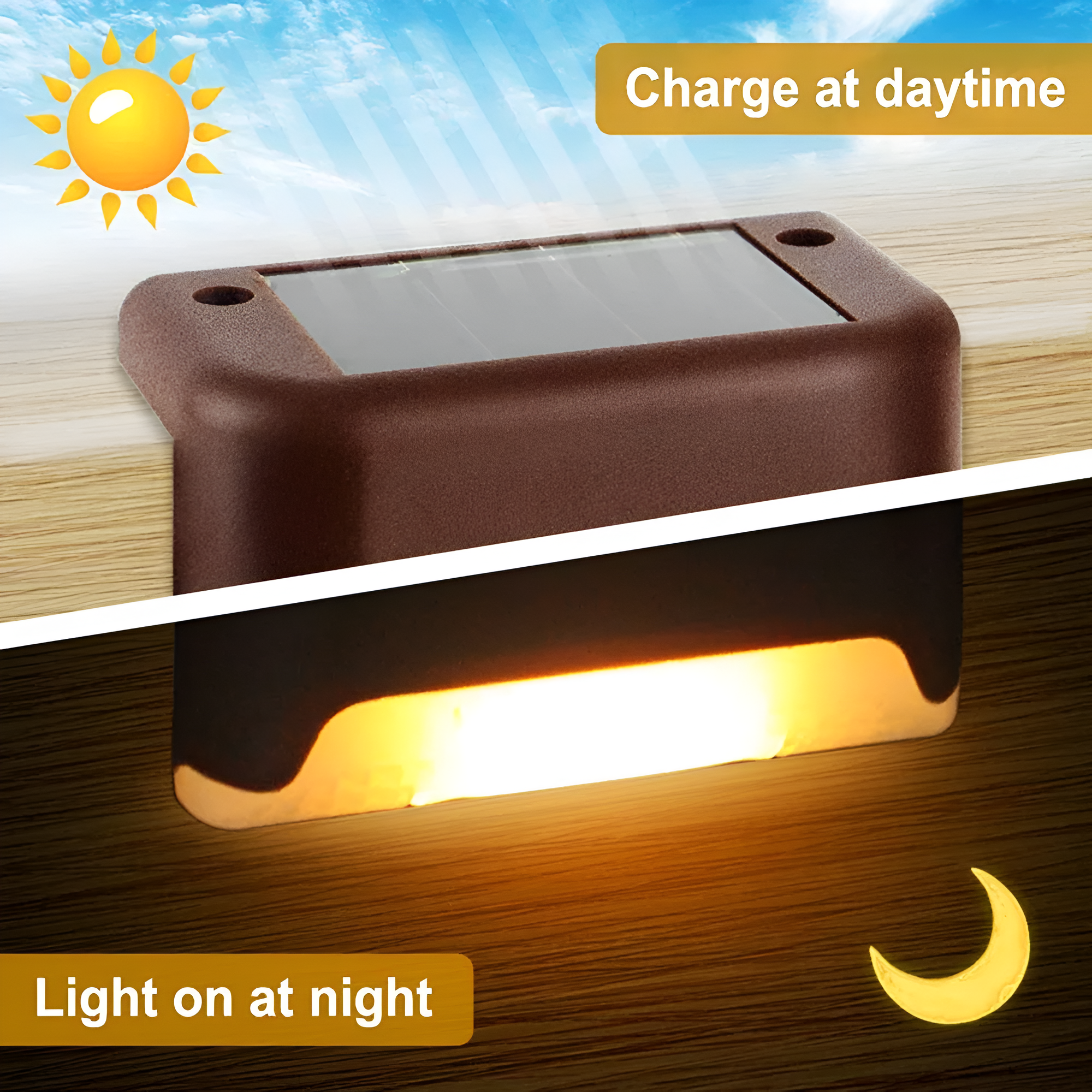 LÁMPARA LED SOLAR ESCALERAS HERMOSA DECORACION RONDON - 6