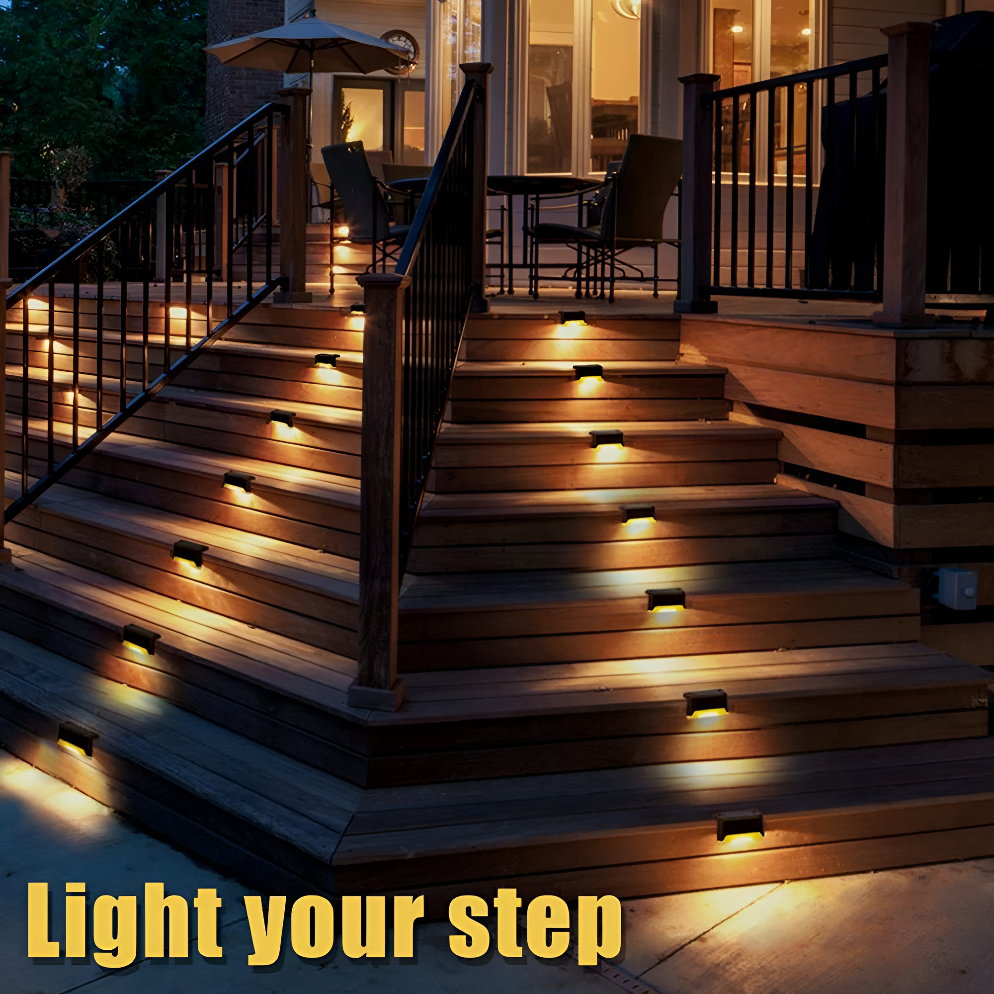 LÁMPARA LED SOLAR ESCALERAS HERMOSA DECORACION RONDON - 7