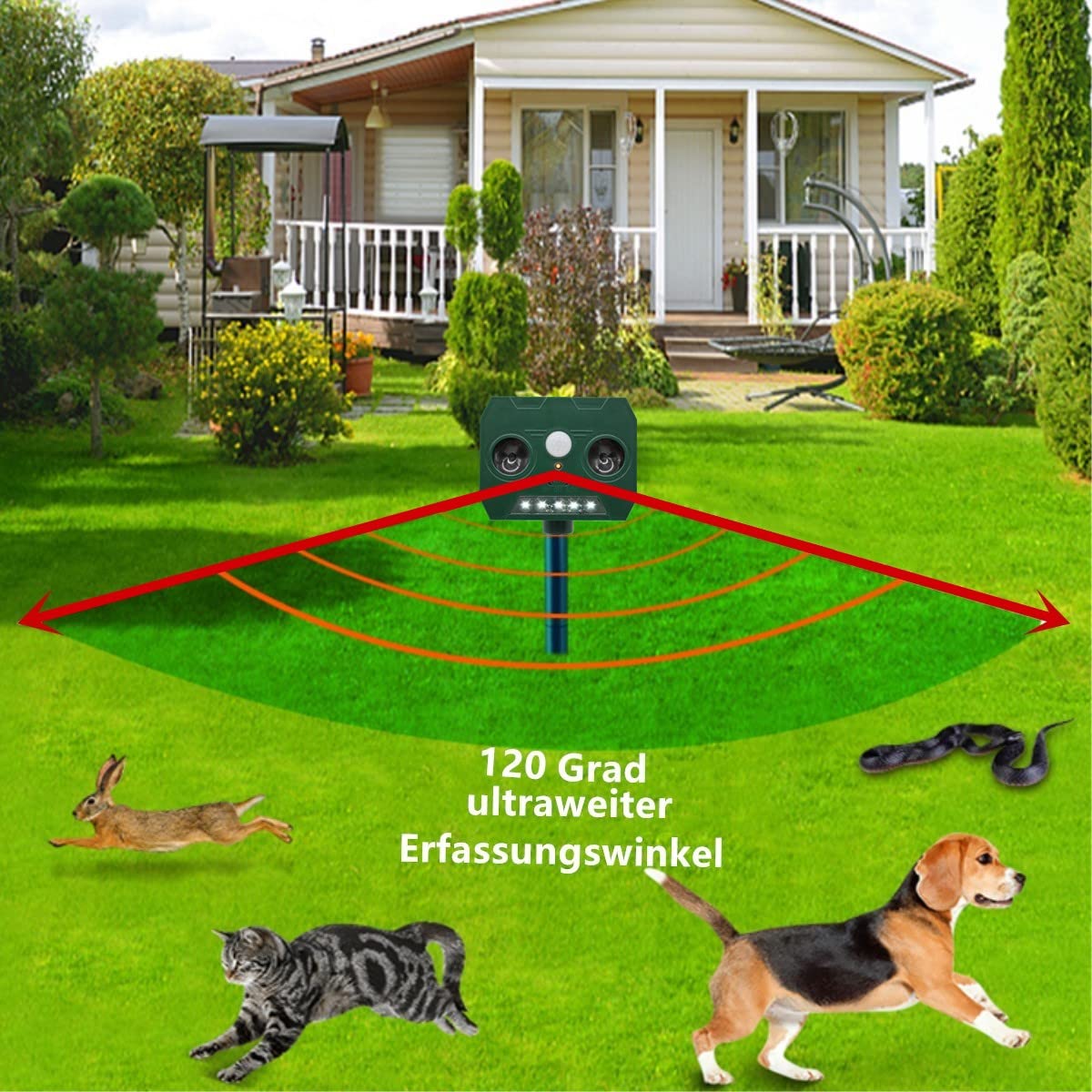 REPELENTE SOLAR ULTRASONICO ANIMALES AHUYENTADORES RONDON - 5