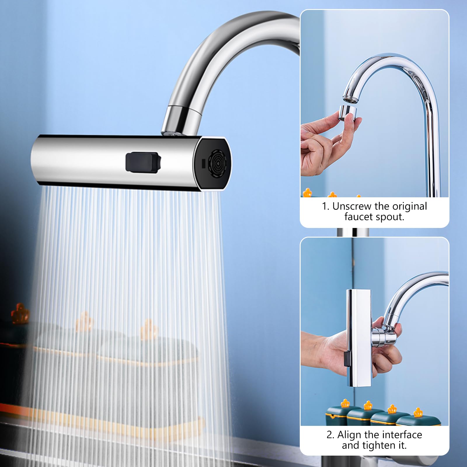 EXTENSOR GRIFO COCINA MULTIFUNCIONAL CASCADA PRACTICO RONDON - 6