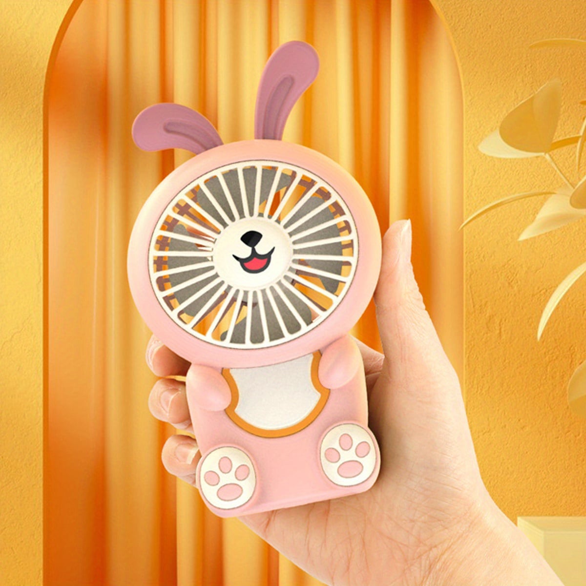 MINI VENTILADOR USB RECARGABLE PORTATIL CON LUCES LED RONDON - 2