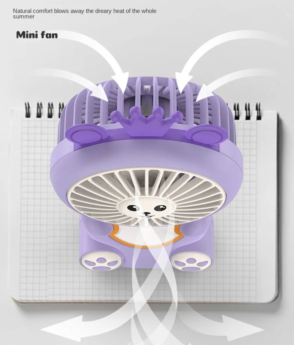 MINI VENTILADOR USB RECARGABLE PORTATIL CON LUCES LED RONDON - 8