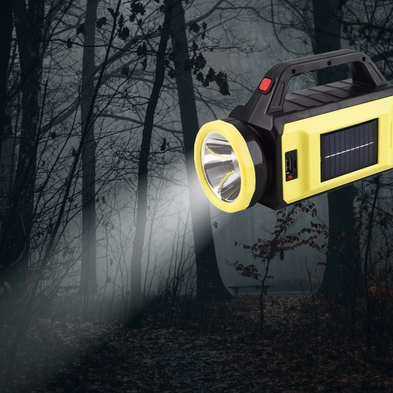 LINTERNA LED RECARGABLE USB SOLAR 3 MODOS DE LUZ RONDON - 1