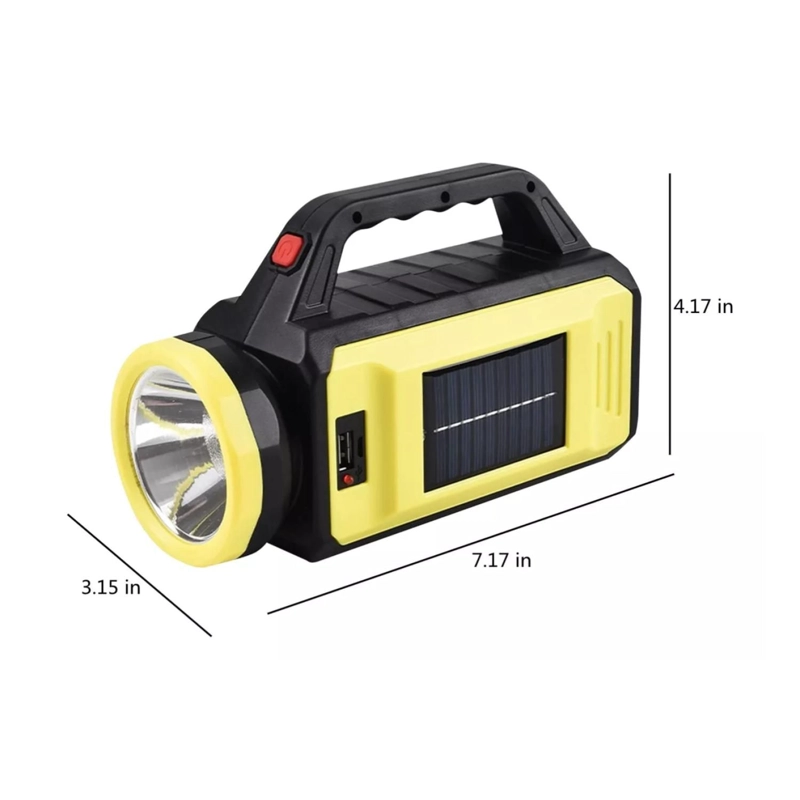 LINTERNA LED RECARGABLE USB SOLAR 3 MODOS DE LUZ RONDON - 5