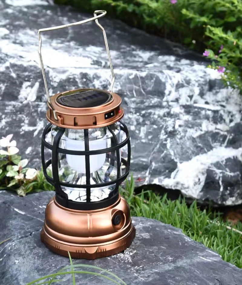 LINTERNA SOLARE LED RETRO PORTÁTILES LUZ CAMPING RONDON - 1