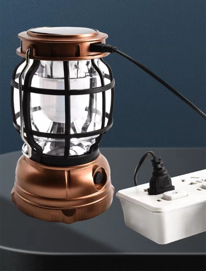 LINTERNA SOLARE LED RETRO PORTÁTILES LUZ CAMPING RONDON - 3