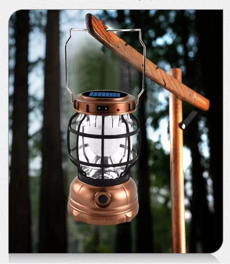 LINTERNA SOLARE LED RETRO PORTÁTILES LUZ CAMPING RONDON - 4