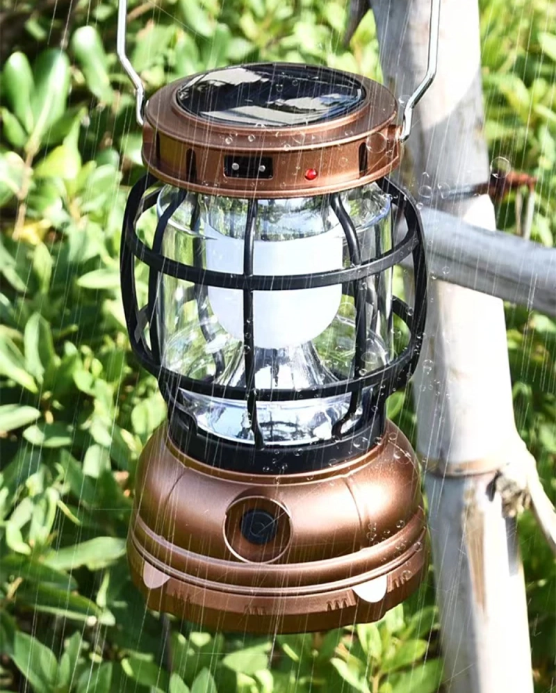 LINTERNA SOLARE LED RETRO PORTÁTILES LUZ CAMPING RONDON - 8