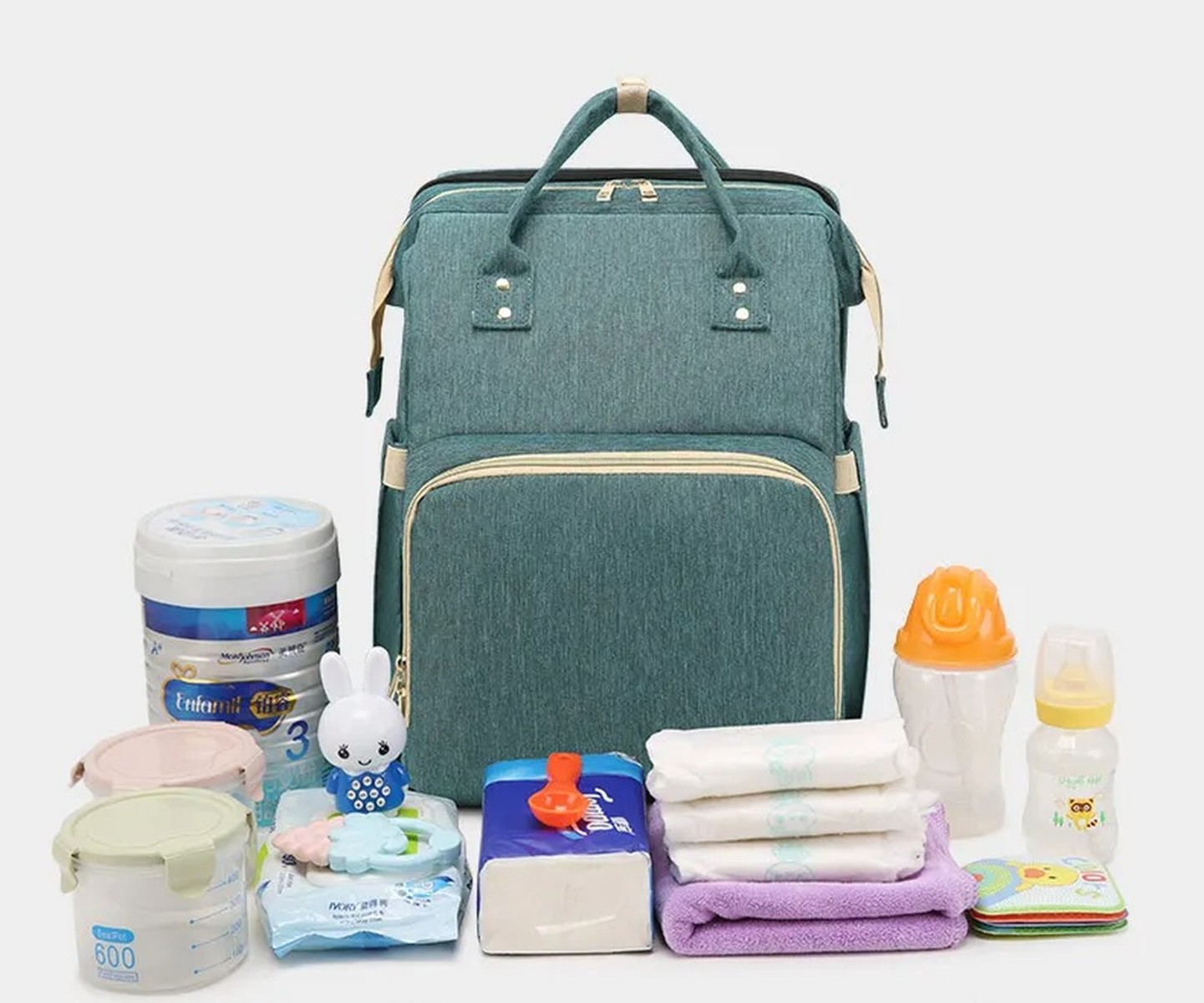 PAÑALERA BEBÉ TIPO CUNA PORTATIL FACIL LLEVAR MOCHILA RONDON - 3