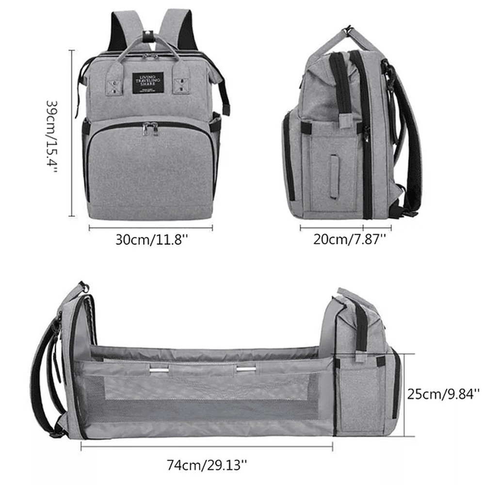 PAÑALERA BEBÉ TIPO CUNA PORTATIL FACIL LLEVAR MOCHILA RONDON - 7