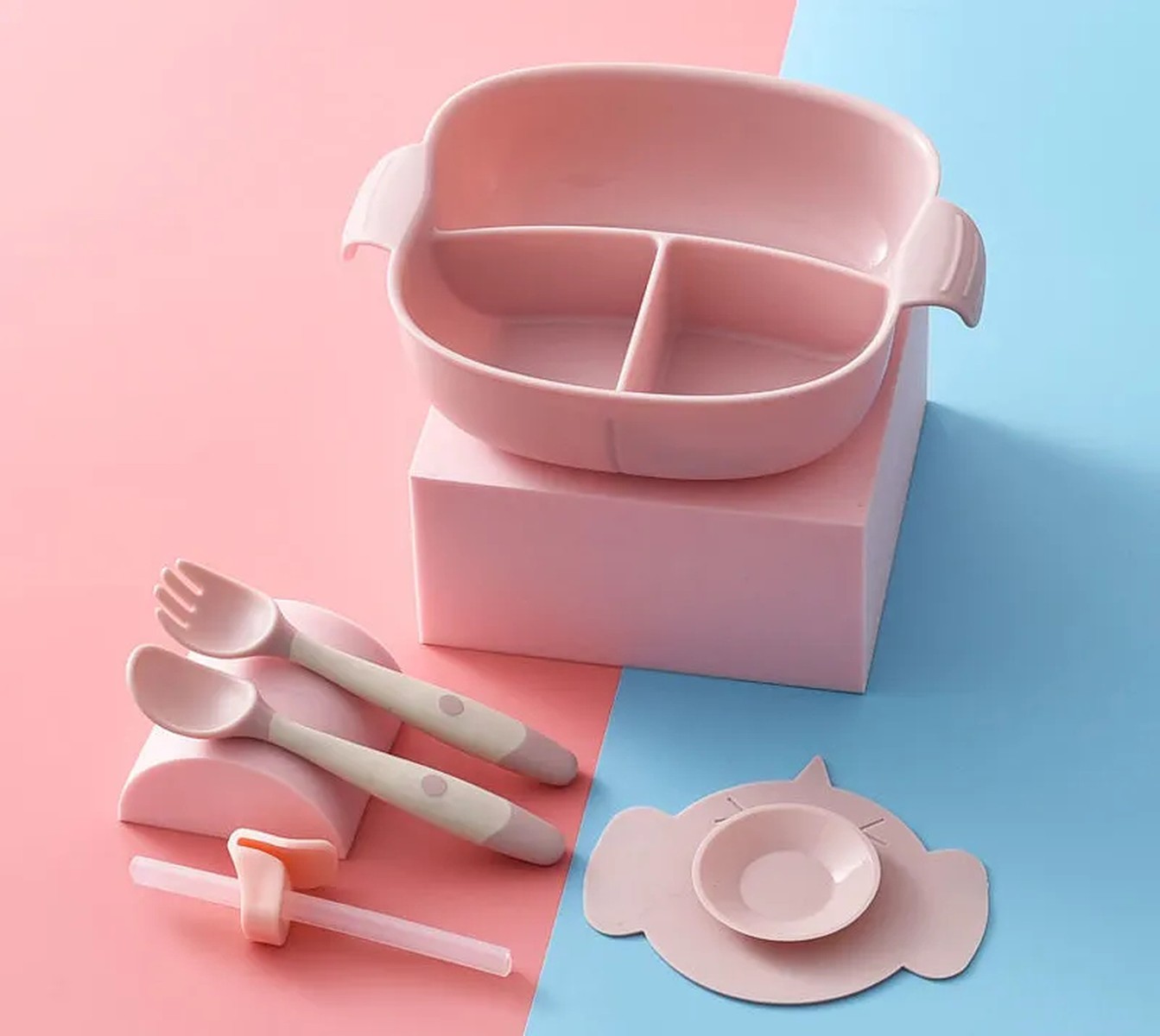 SET ALIMENTACION BEBE UTENSILIOS COMIDA ENVASES RONDON - 1