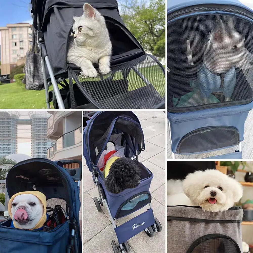 TRANSPORTE MASCOTAS PASEO PLEGABLE LIGERO ELEGANTE JER - 9