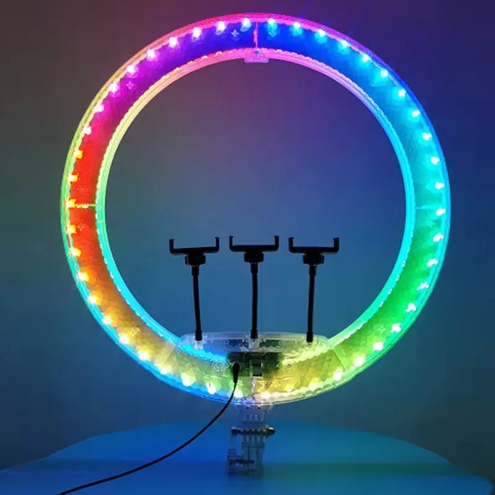 ILUMINADOR ARO ANILLO LUZ SELFIES AJUSTE COLORES RGB JER - 1