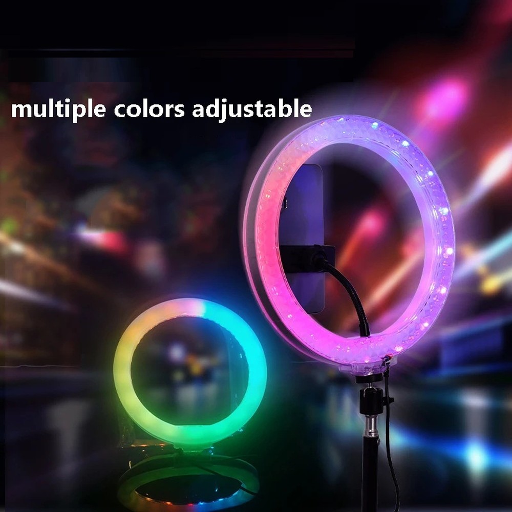 ILUMINADOR ARO ANILLO LUZ SELFIES AJUSTE COLORES RGB JER - 2