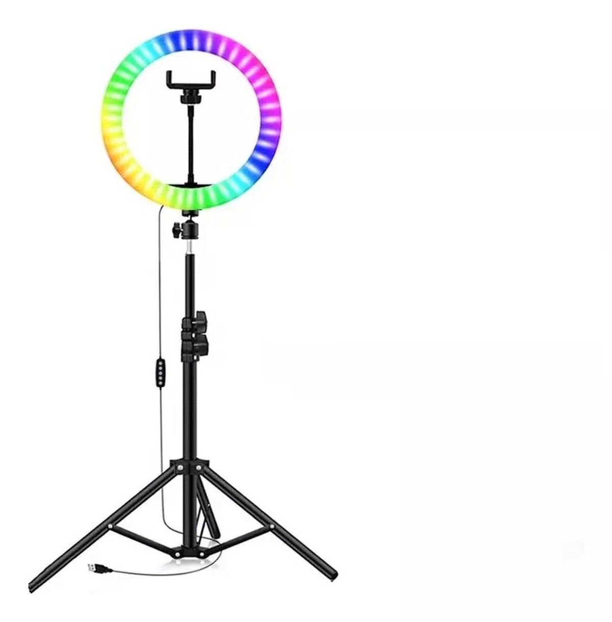 ILUMINADOR ARO ANILLO LUZ SELFIES AJUSTE COLORES RGB JER - 7