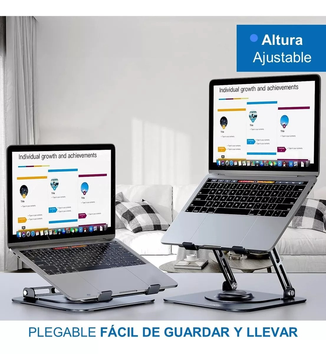 SOPORTE BASE NOTEBOOK AJUSTABLE GIRATORIO 360 LAPTOP JER - 4