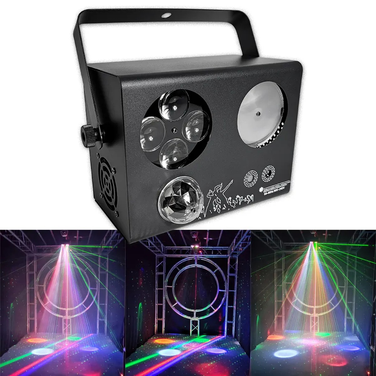 LUZ LED DJ ESCENARIO DISCOTECA 4 EN 1 BAILES FIESTA JER - 4