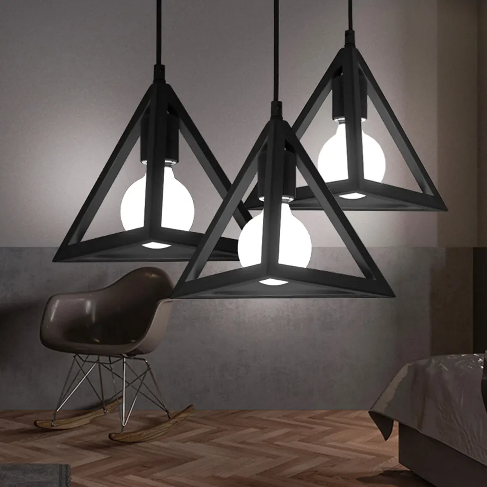 LÁMPARAS COLGANTES FORMA PIRÁMIDE LUZ TRIÁNGULO LUCES JER - 1