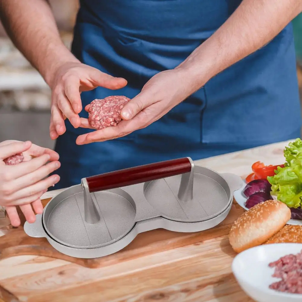 MOLDE PRENSA HAMBURGUESAS DOBLE TAMAÑO PERFECTO COCINA JER - 4