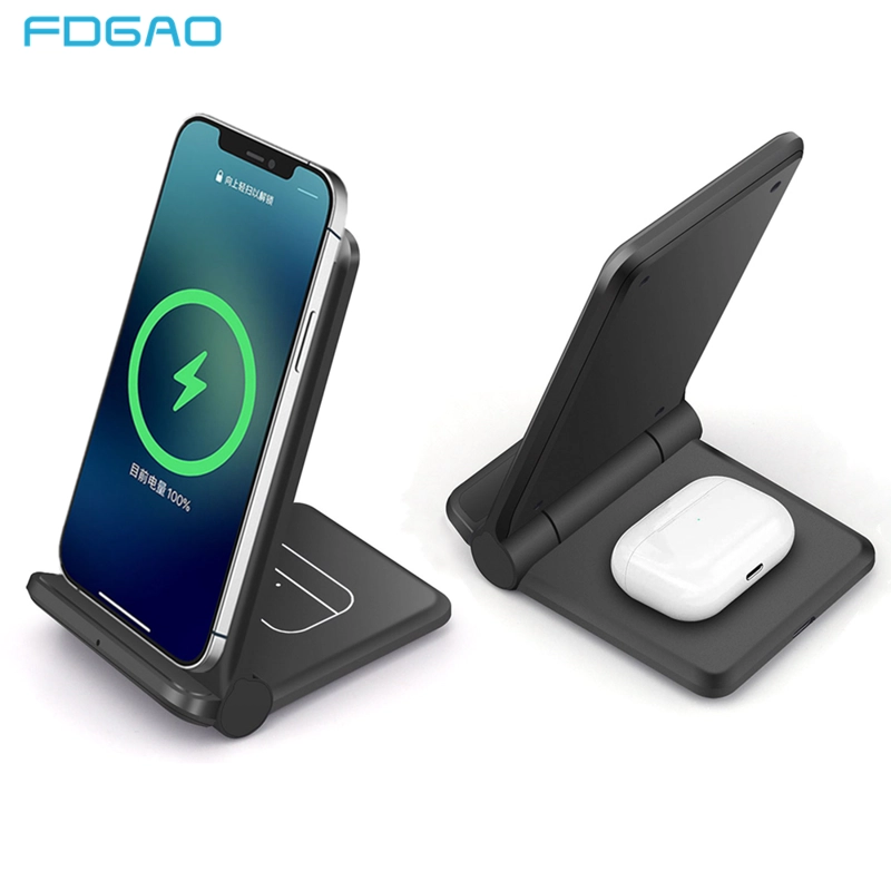 CARGADOR INALAMBRICO PLEGABLE MOVIL TELEFONO 2 EN 1 15W LAU - 4