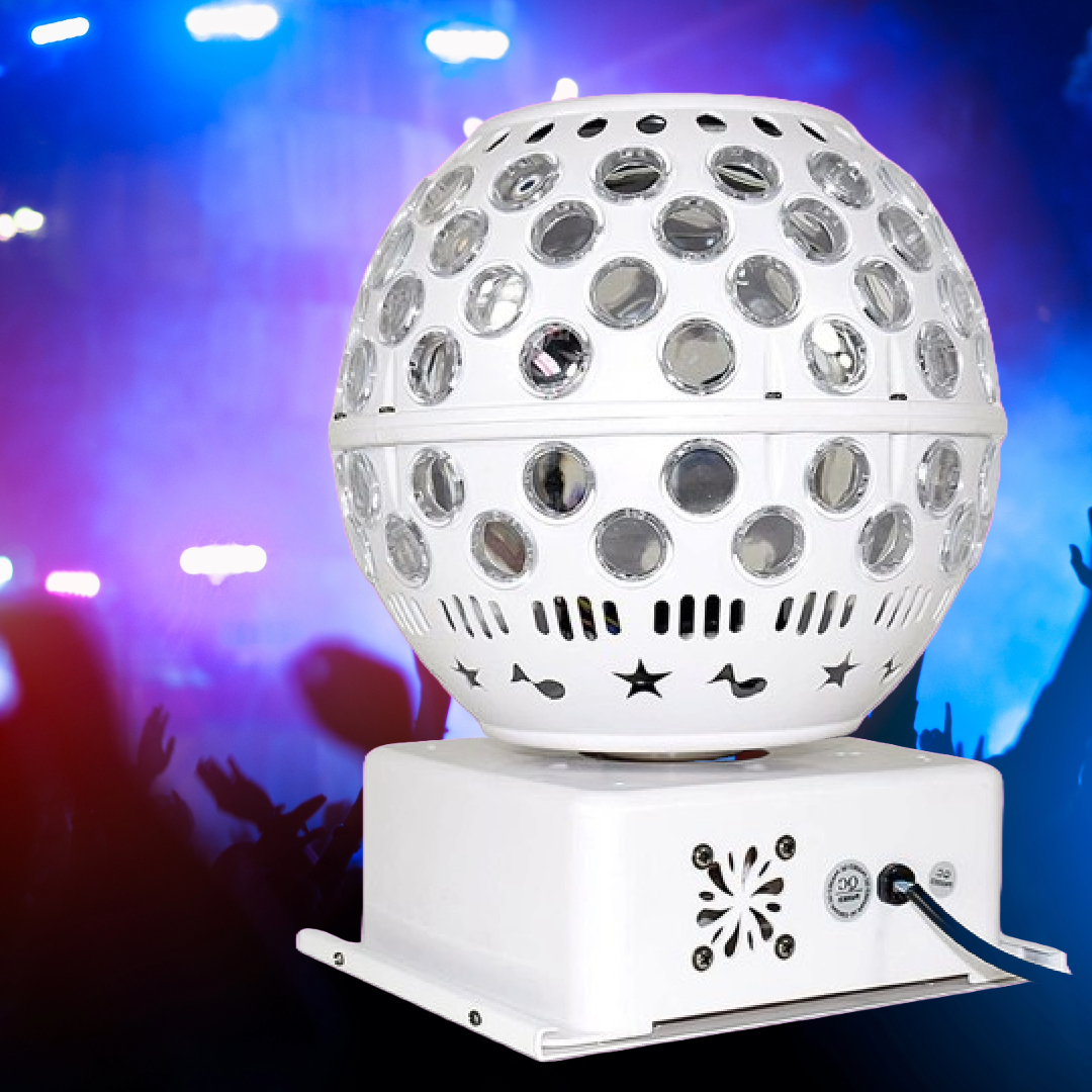 BOLA CRISTAL GIRATORIA LED SONIDO ESTROBOSCÓPICA FIESTA LAU - 2