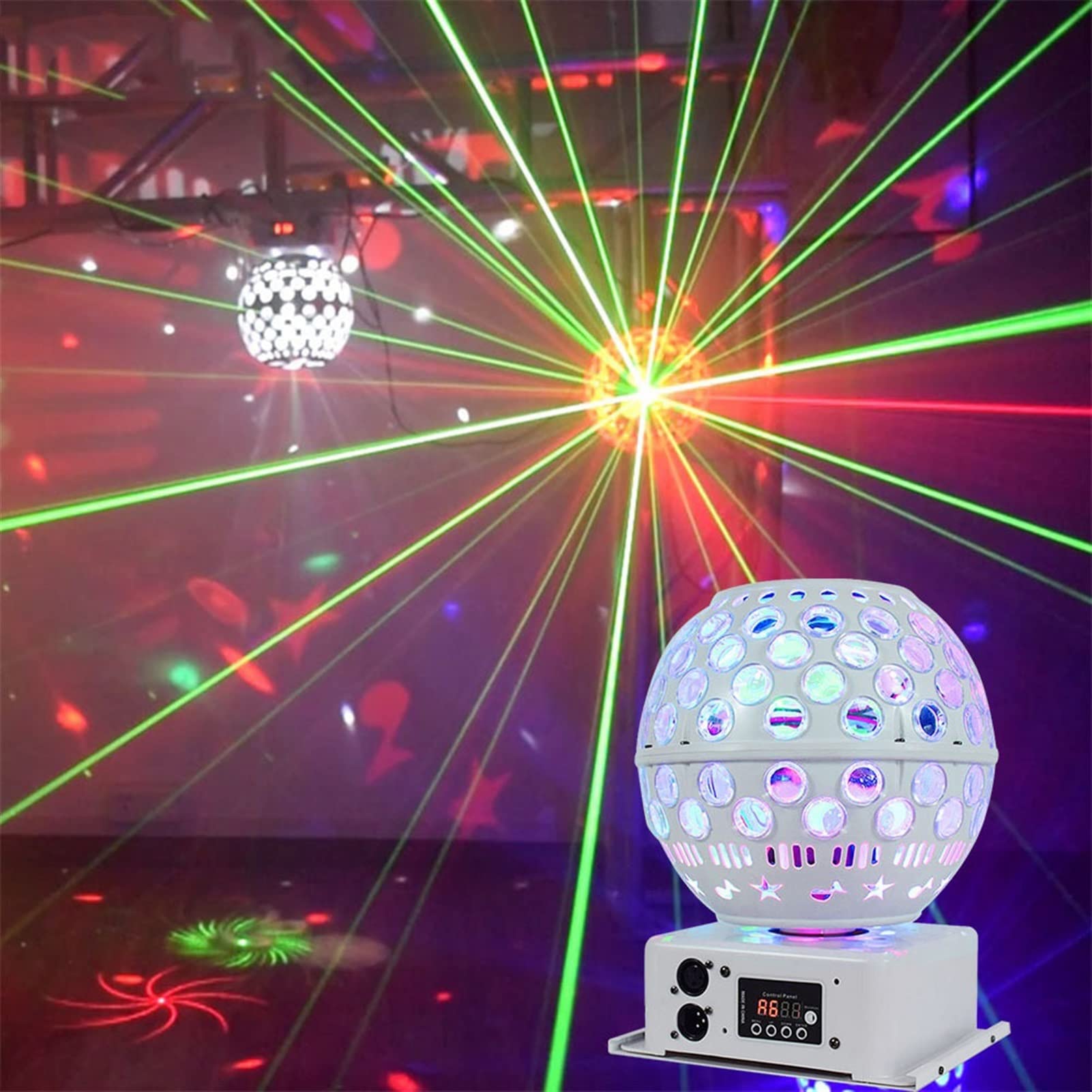 BOLA CRISTAL GIRATORIA LED SONIDO ESTROBOSCÓPICA FIESTA LAU - 5