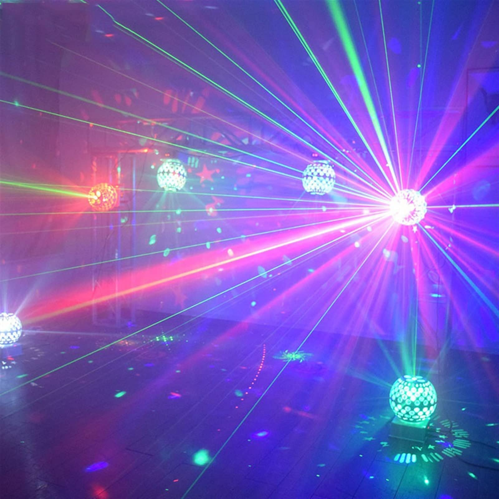 BOLA CRISTAL GIRATORIA LED SONIDO ESTROBOSCÓPICA FIESTA LAU - 6