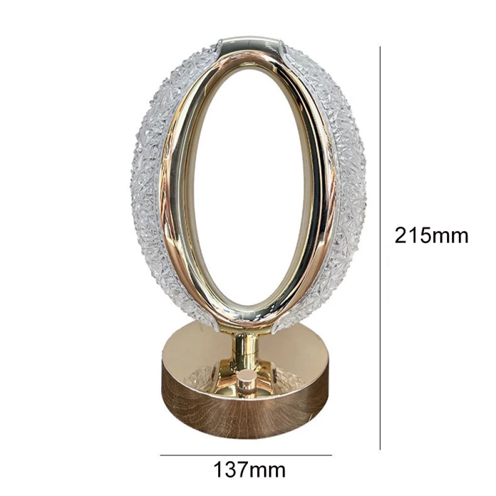LAMPARA LED DIAMOND CRISTAL TACTIL DORMITORIO MESA USB LAU - 3