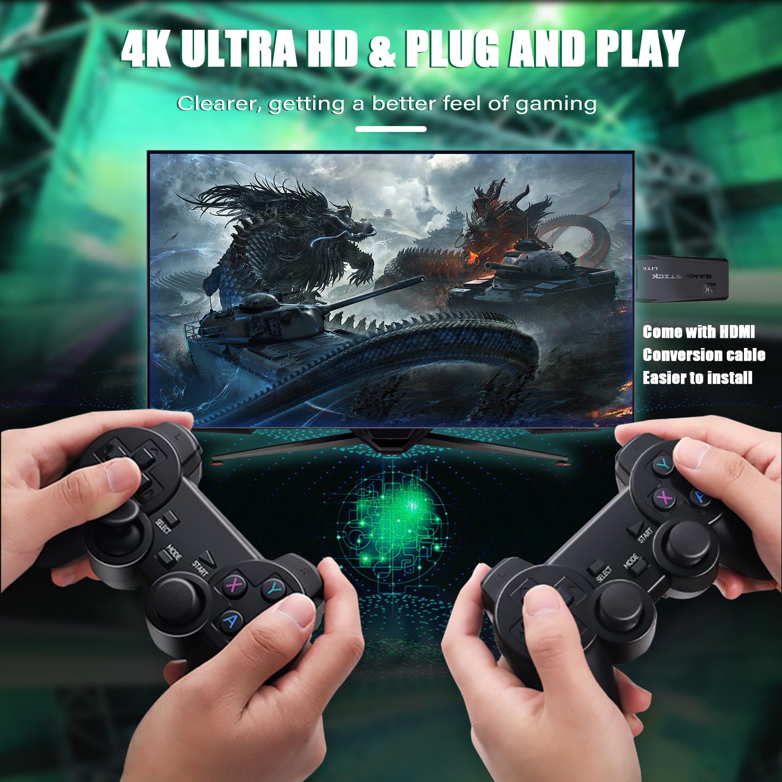 CONSOLA VIDEOJUEGO RETRO CONTROLES INALAMBRICOS LAU - 5