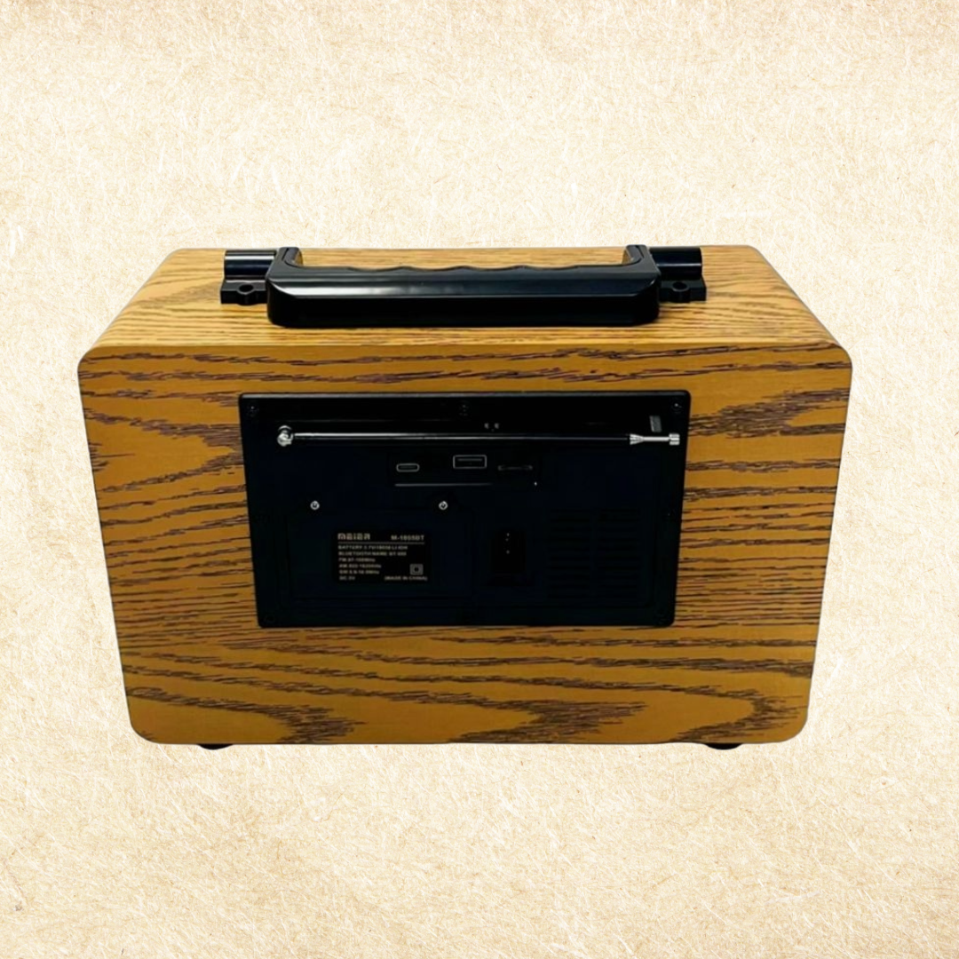 PARLANTE RADIO AM FM BLUETOOTH VINTAGE USB RECARGABLE LAU - 4