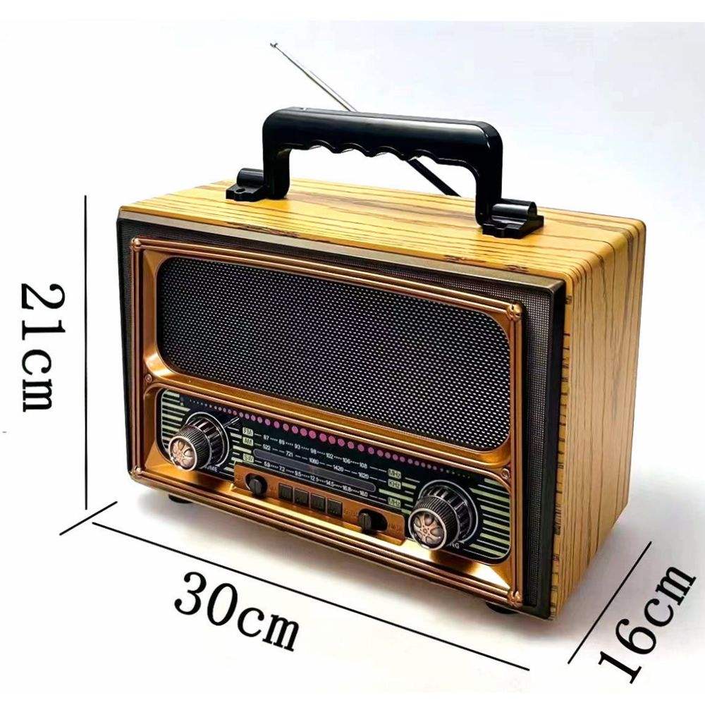 PARLANTE RADIO AM FM BLUETOOTH VINTAGE USB RECARGABLE LAU - 5
