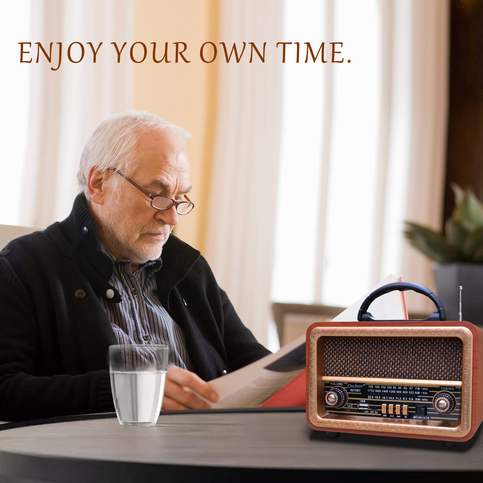 PARLANTE RADIO AM FM BLUETOOTH VINTAGE USB RECARGABLE LAU - 8
