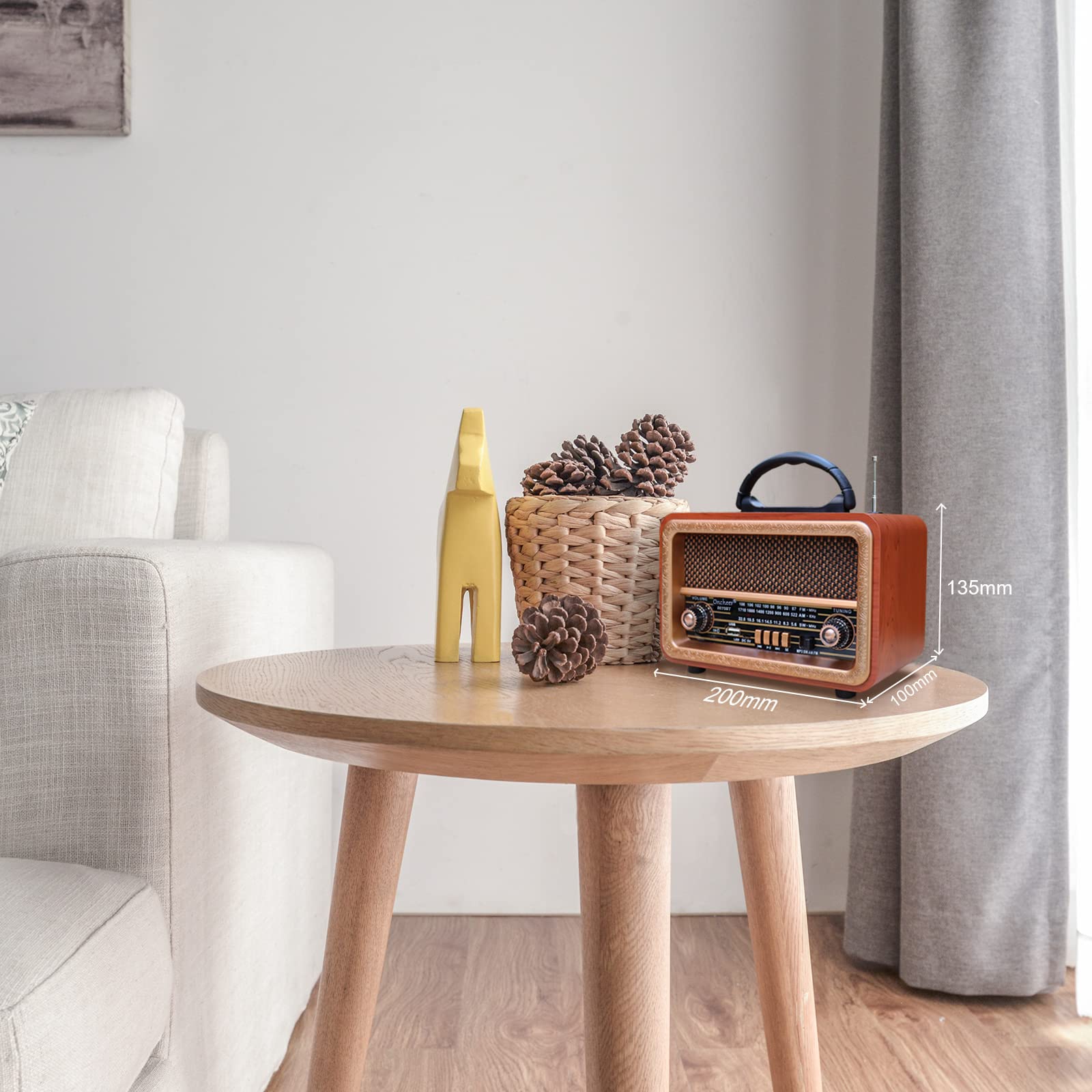 PARLANTE RADIO AM FM BLUETOOTH VINTAGE USB RECARGABLE LAU - 9