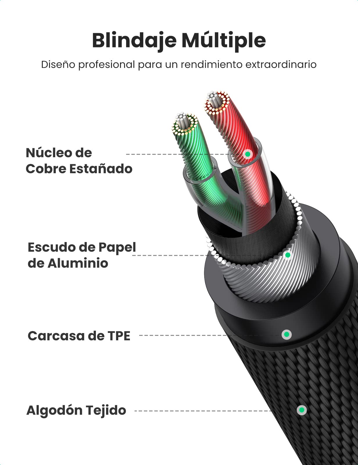 CABLE AUXILIAR TV EQUIPO MUSICA TELEFONOS MP3 LAU - 2