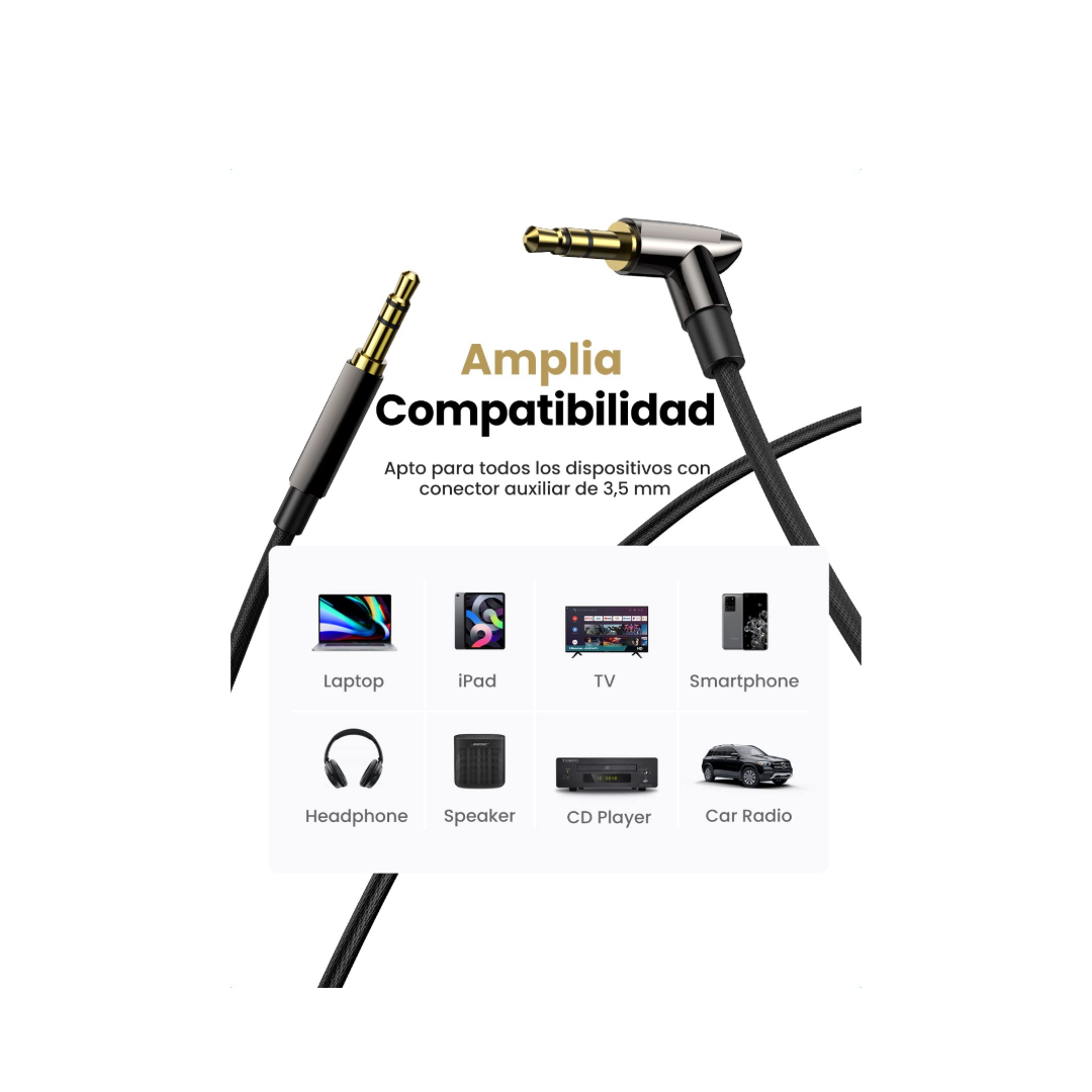 CABLE AUXILIAR TV EQUIPO MUSICA TELEFONOS MP3 LAU - 4