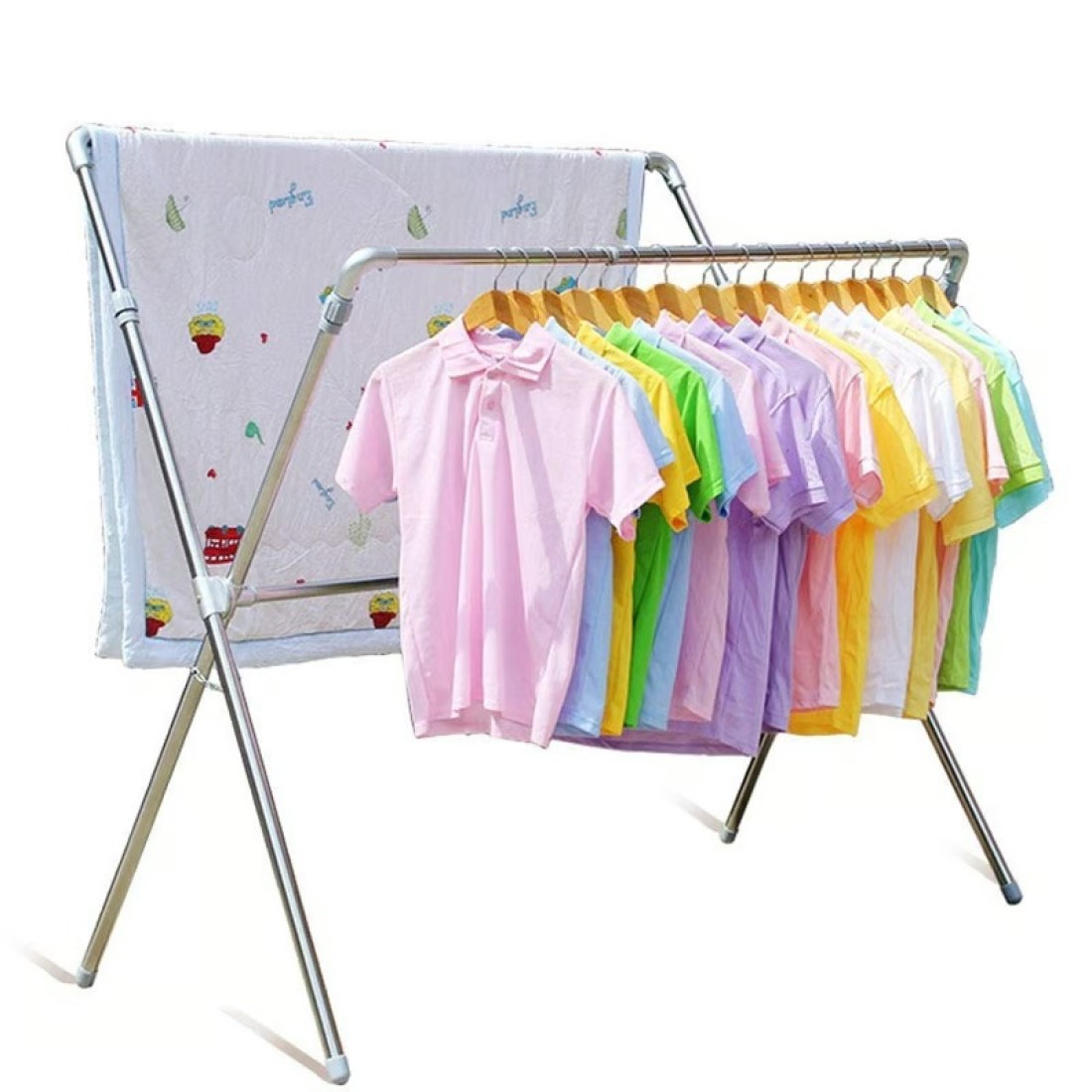 PERCHERO TENDEDERO PLEGABLE ROPA SECA ACERO INOXIDABLE LAU - 1