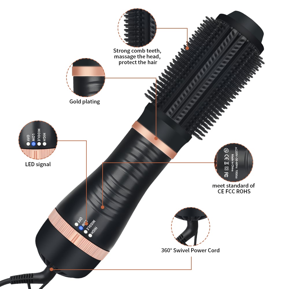 CEPILLO SECADOR PELO UN SOLO PASO VOLUMIZADOR BELLEZA JER - 6
