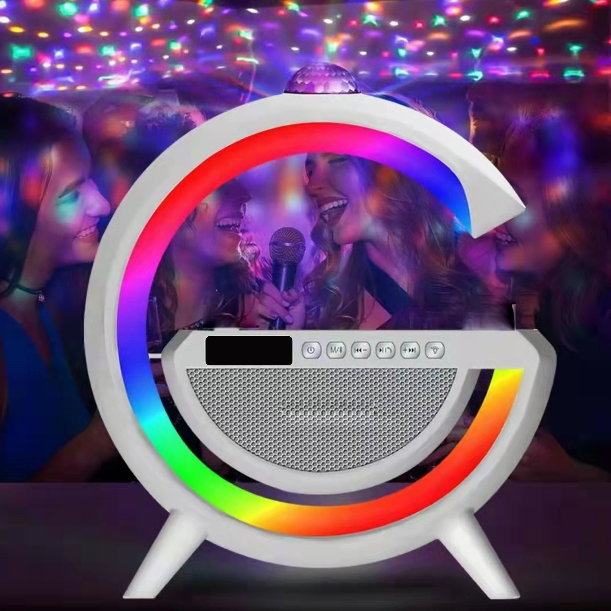 PARLANTE PORTATIL BLUETOOTH RGB MULTIFUNCION ATMOSFERA JER - 2
