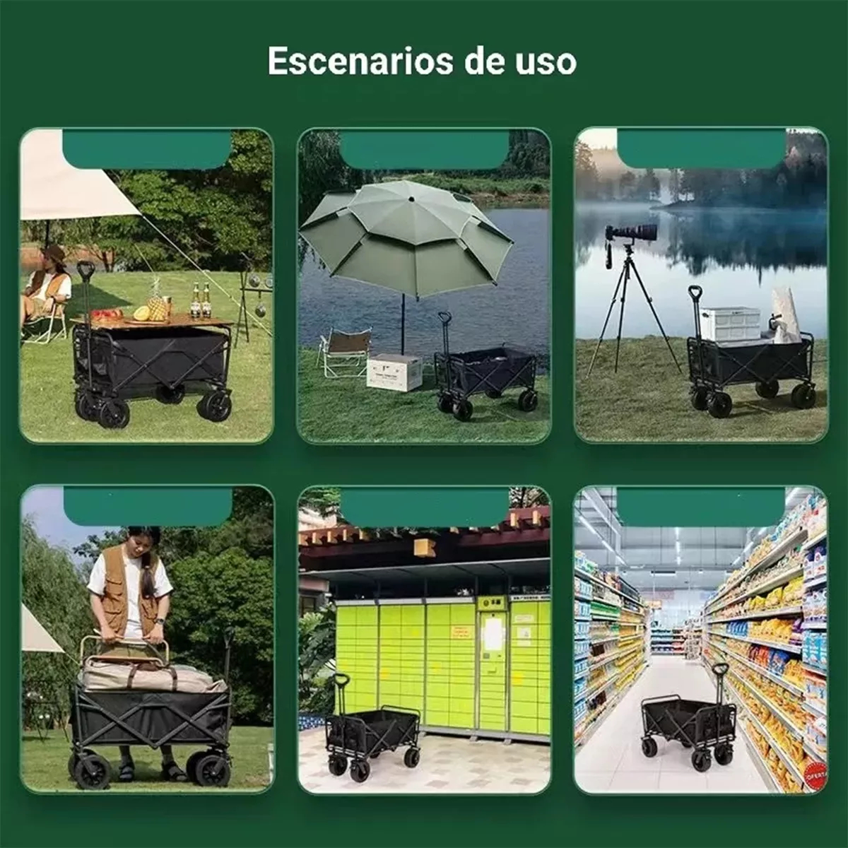 CARRO VAGON TRANSPORTAR AJUSTABLE TELA PORTATIL COMODO JER - 2