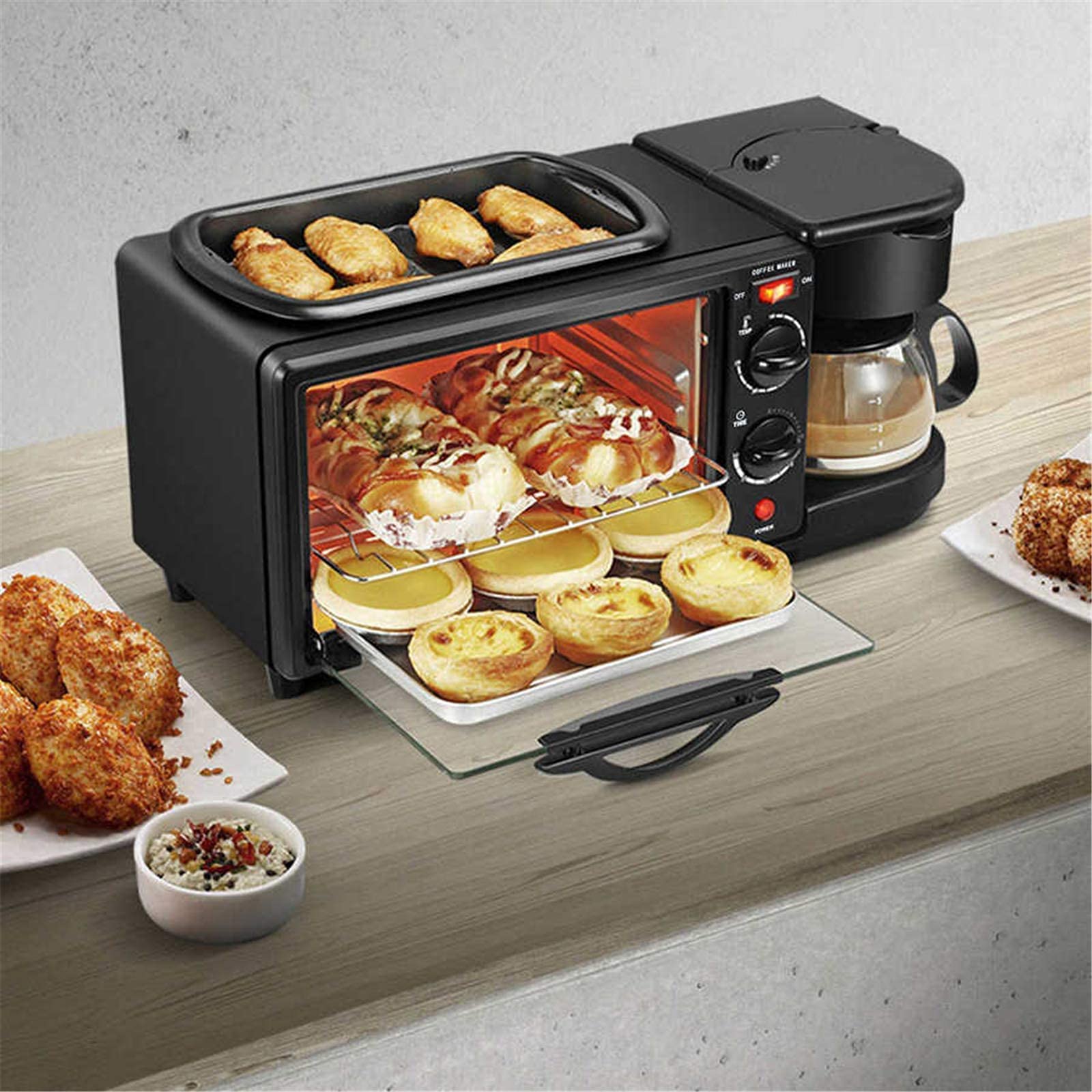 HORNO 3 EN 1 HOGAR MULTIFUNCIONAL TOSTAR DESAYUNO FACIL JER - 1