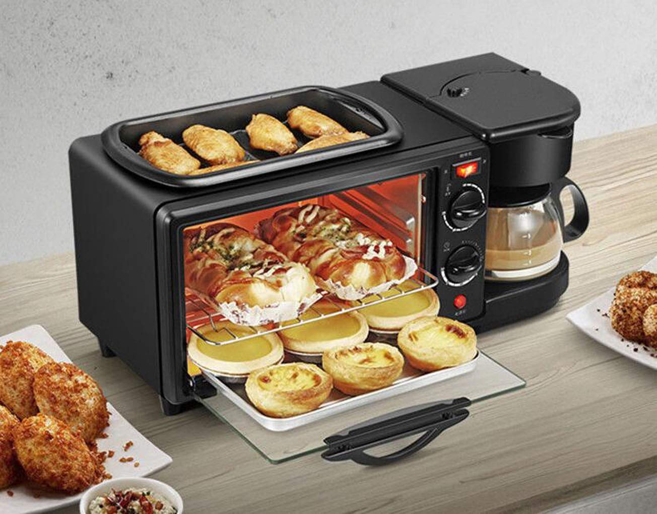HORNO 3 EN 1 HOGAR MULTIFUNCIONAL TOSTAR DESAYUNO FACIL JER - 4