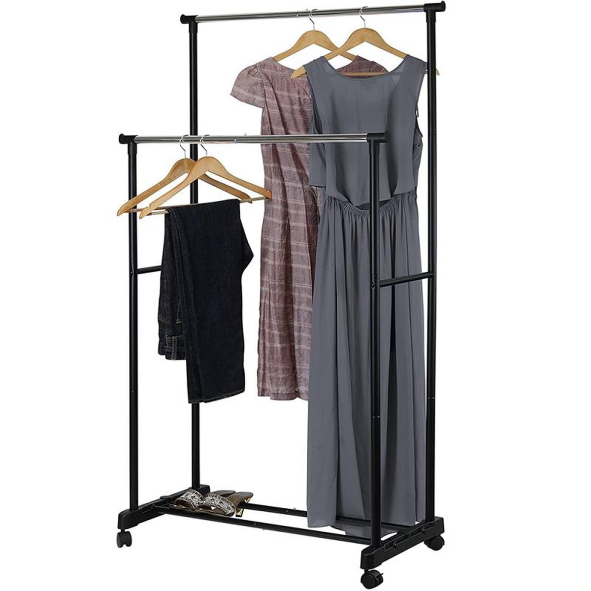 PERCHERO AJUSTABLE ROPA DOBLE DISEÑO ELEGANTE SALA ESTAR JER - 8