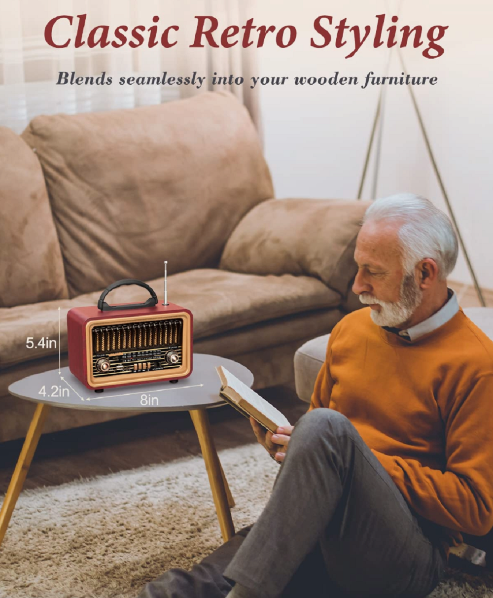 PARLANTE RADIO RETRO VINTAGE INALAMBRICO BLUETOOTH LAU - 5